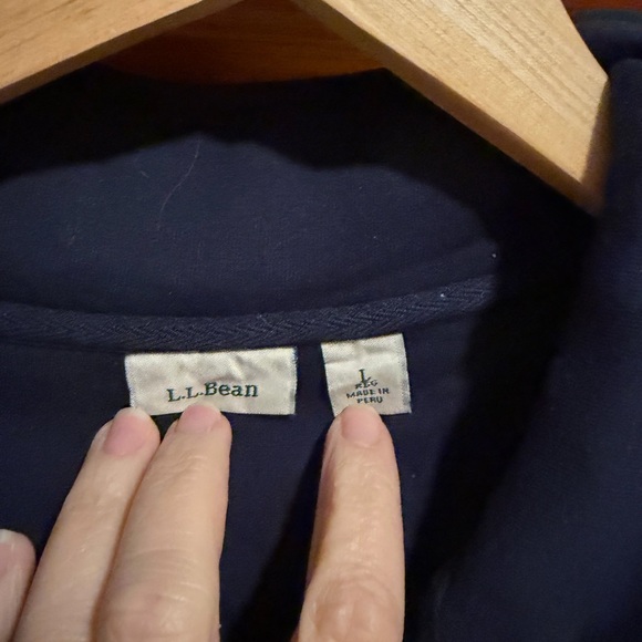 L.L. Bean Navy Blue Quilted Quarter Zip-Up - Picture 4 of 5